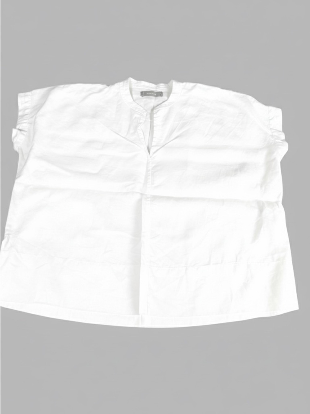 Everlane White 100% Linen Boxy Cap Sleeve V-Neck Pullover Clean girl Top Size 6 - Picture 2 of 9